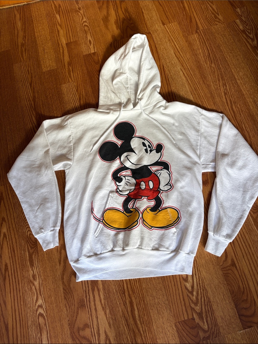 Disney Parks White Mickey Mouse Graphic Hoodie Sweatshirt